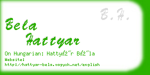 bela hattyar business card